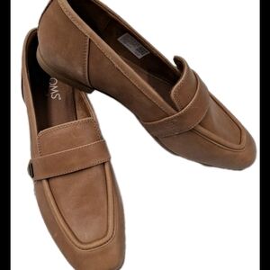 TOMS Lynette Brown Sugar  Leather Loafers Sz 9.5 NWOB